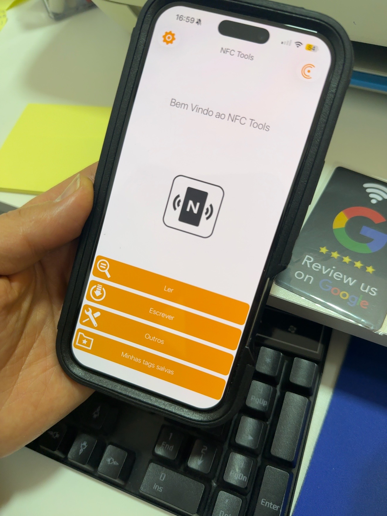 Configuração do cartão NFC para avaliações no Google